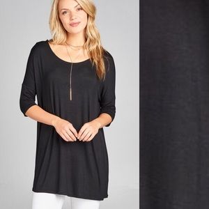SALE!  Active Collection 3/4 Sleeve BlackTunic